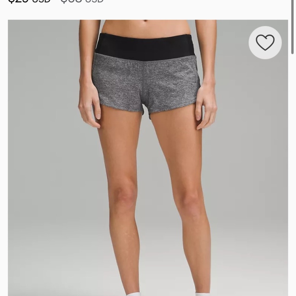 lululemon athletica Black and Gray Athletic Shorts
